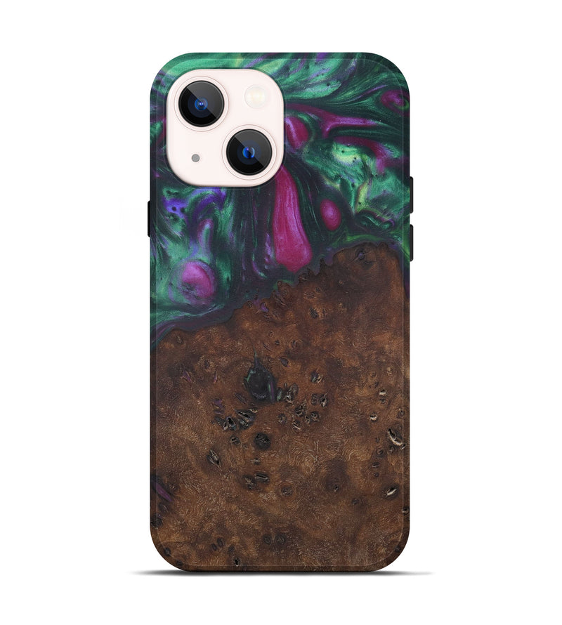 iPhone 13 Wood+Resin Live Edge Phone Case - Terence (Dark Green, 577512)
