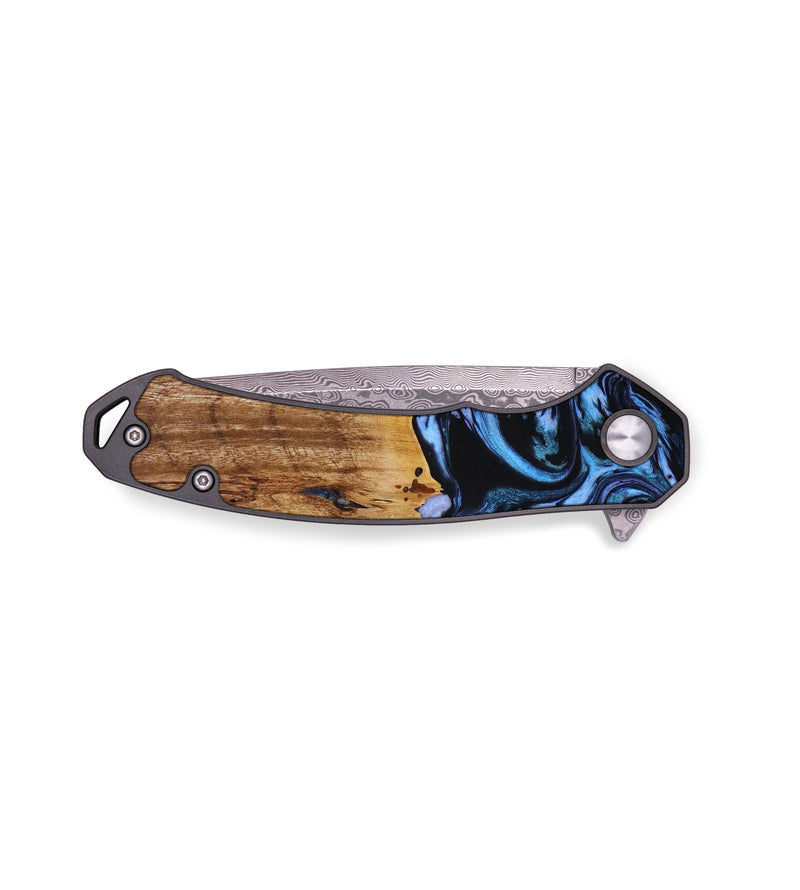 EDC Wood+Resin Pocket Knife - Ember (Blue, 643038)