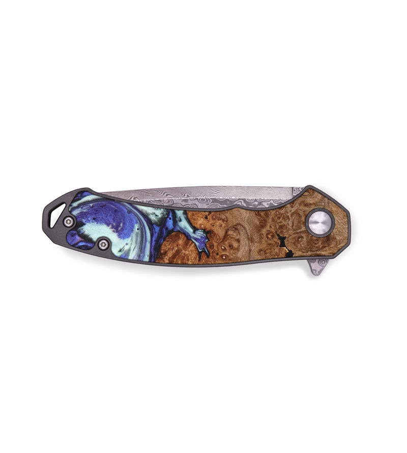 EDC Wood+Resin Pocket Knife - Clay (Purple, 636474)