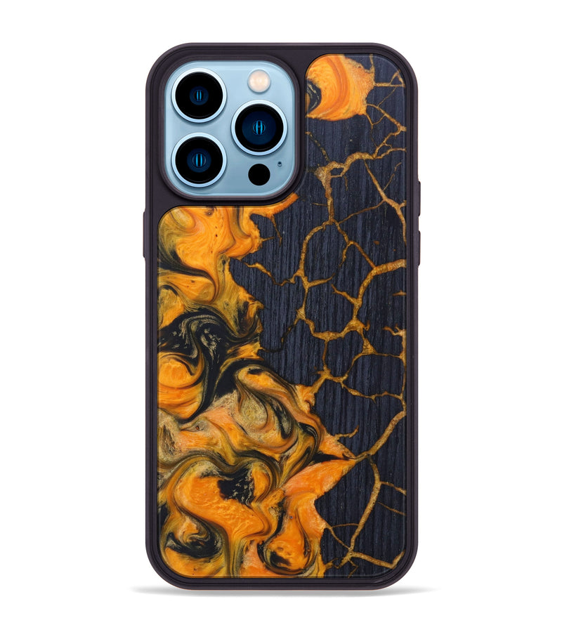 iPhone 14 Pro Max Wood+Resin Phone Case - Braedon (Lava, 625003)