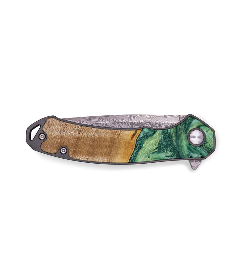 EDC Wood+Resin Pocket Knife - Marc (Green, 641896)