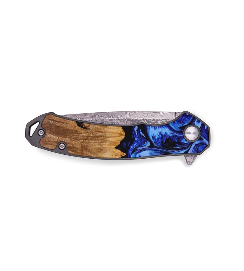 EDC Wood+Resin Pocket Knife - Ericka (Blue, 641865)