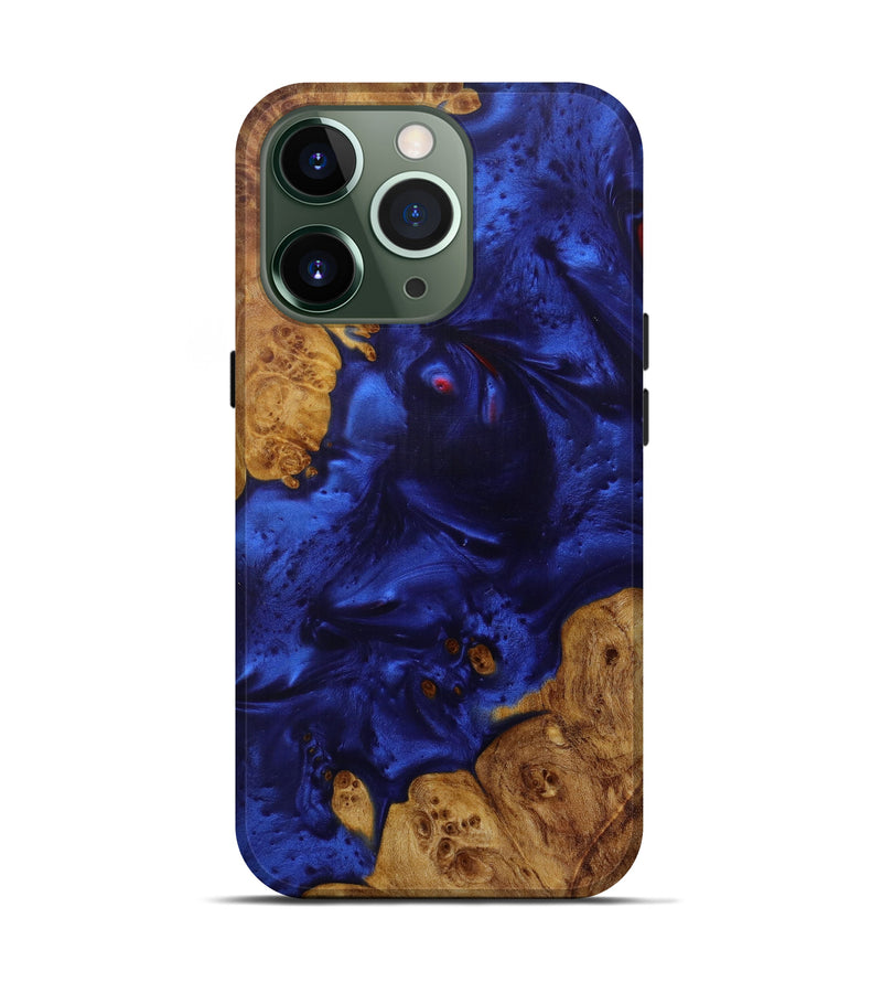 iPhone 13 Pro Wood+Resin Live Edge Phone Case - Lorenza (Dark Blue, 571503)