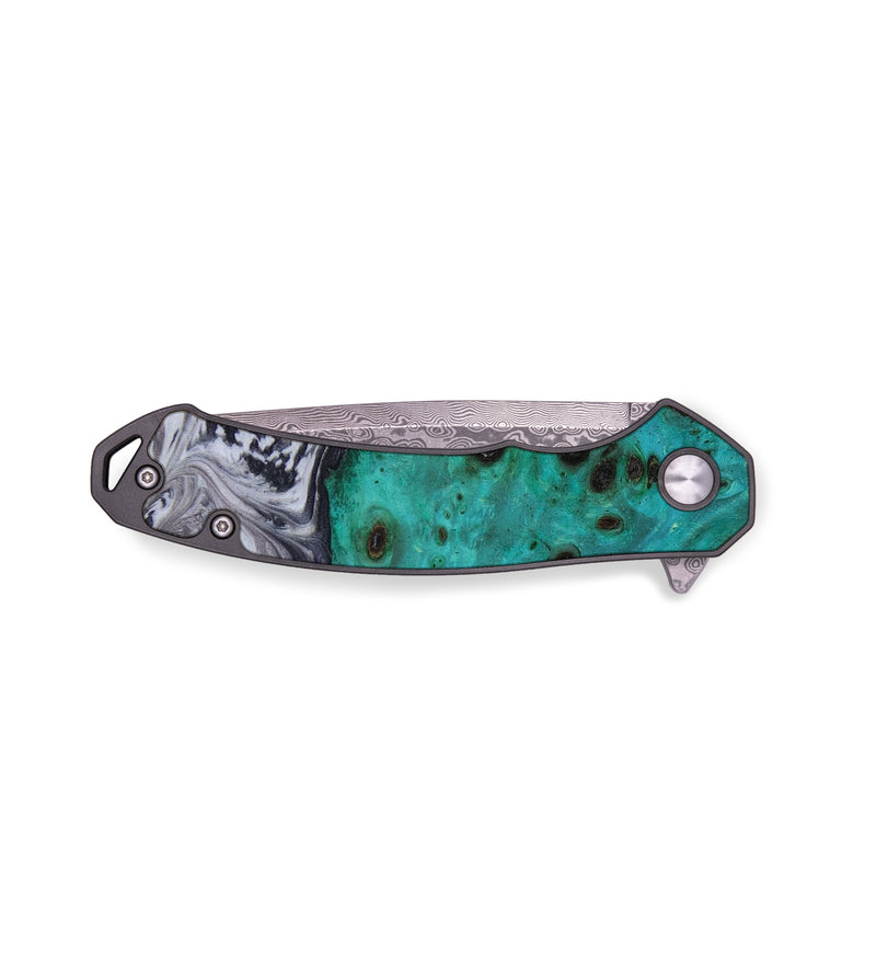 EDC Wood+Resin Pocket Knife - Donald (Black & White, 642807)