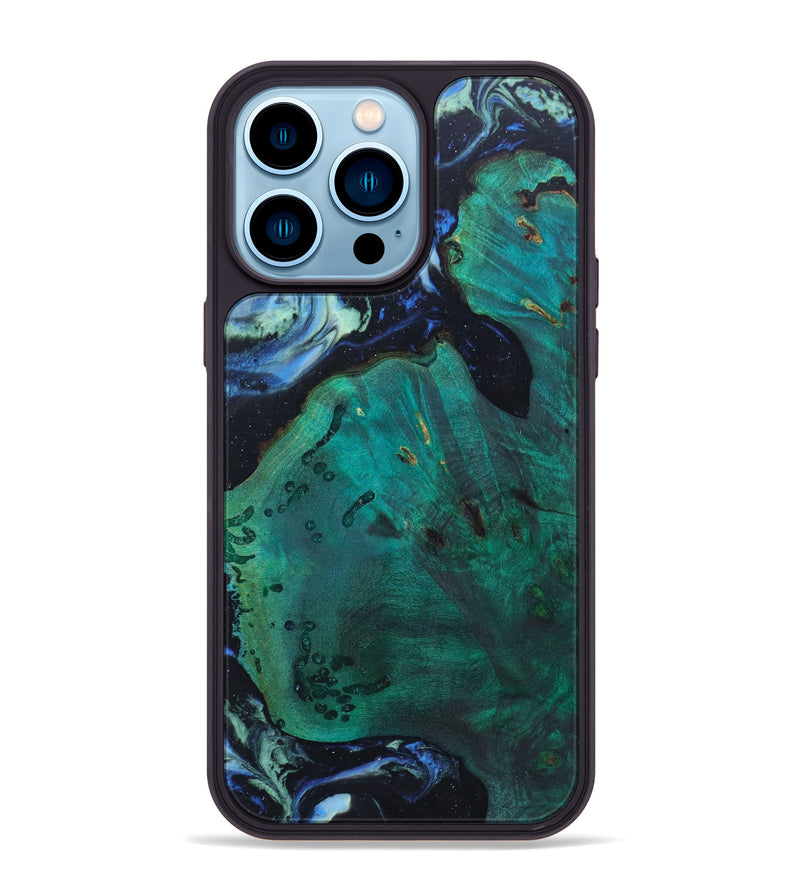 iPhone 14 Pro Max Wood+Resin Phone Case - Aanya (Aurora, 618532)