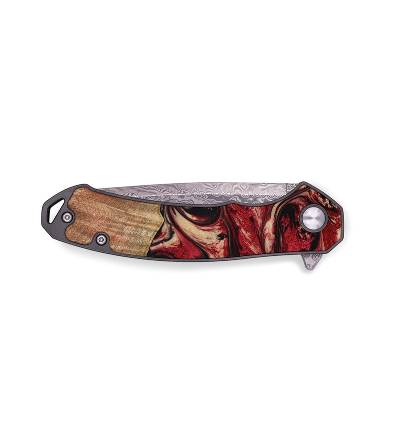 EDC Wood+Resin Pocket Knife - Fabian (Red, 642808)