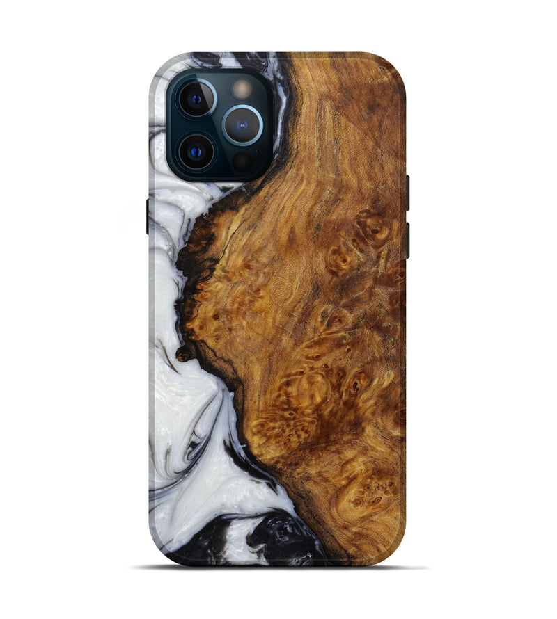 iPhone 12 Pro Wood+Resin Live Edge Phone Case - Kaz (Black & White, 582844)