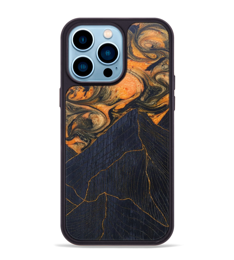 iPhone 14 Pro Max Wood+Resin Phone Case - Joel (Lava, 625017)