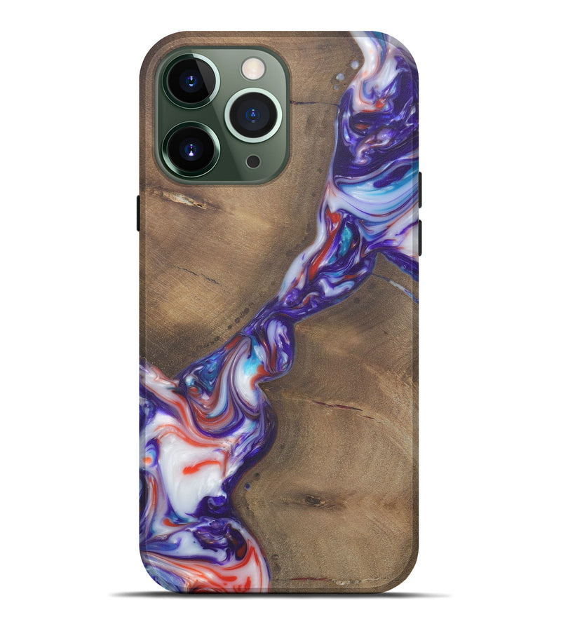iPhone 13 Pro Max Wood+Resin Live Edge Phone Case - Sedat (Purple, 574885)