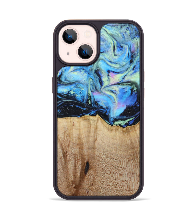 iPhone 14 Wood+Resin Phone Case - Major (Aurora, 617583)
