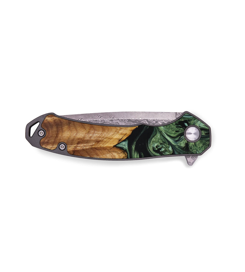 EDC Wood+Resin Pocket Knife - Patrice (Green, 643100)