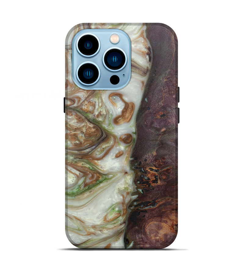 iPhone 14 Pro Wood+Resin Live Edge Phone Case - Jacklin (Metallic, 582850)