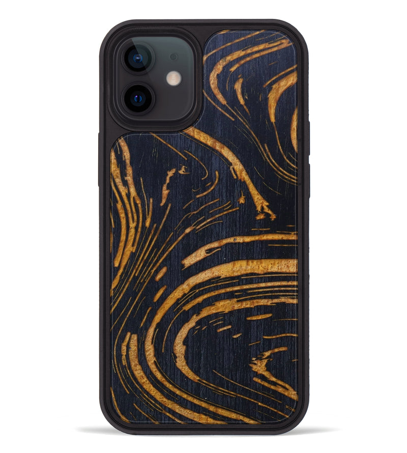 iPhone 12 Wood+Resin Phone Case - Raven (Lava, 624971)