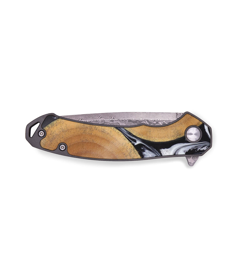 EDC Wood+Resin Pocket Knife - Tatiana (Black & White, 636934)