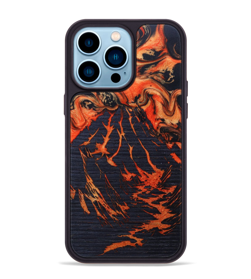 iPhone 14 Pro Max Wood+Resin Phone Case - Dejah (Lava, 626059)