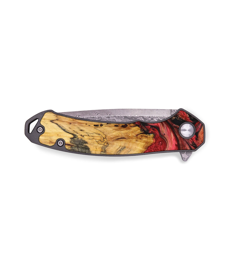 EDC Wood+Resin Pocket Knife - Lynette (Red, 640018)