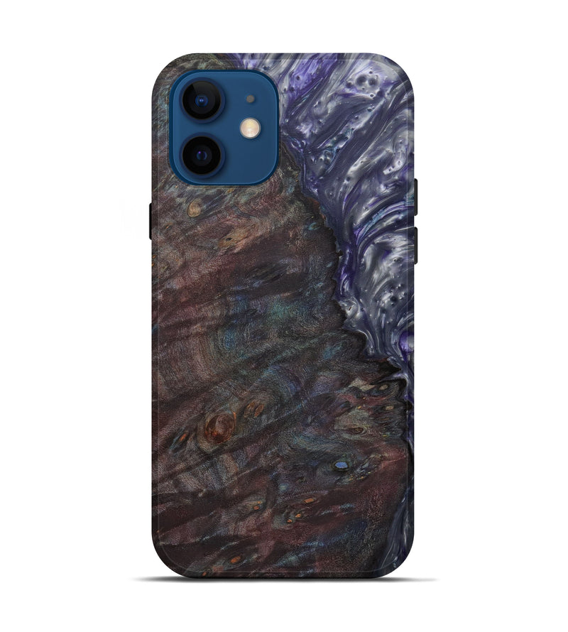 iPhone 12 Wood+Resin Live Edge Phone Case - Felicia (Purple, 585137)