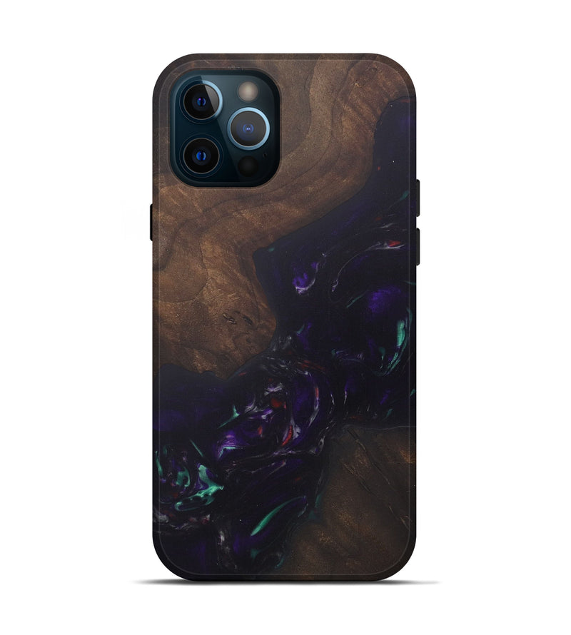 iPhone 12 Pro Wood+Resin Live Edge Phone Case - Manimozhi (Purple, 575483)