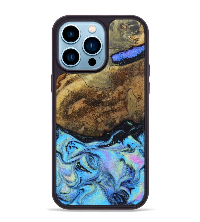 iPhone 14 Pro Max Wood+Resin Phone Case - Gavin (Aurora, 617613)