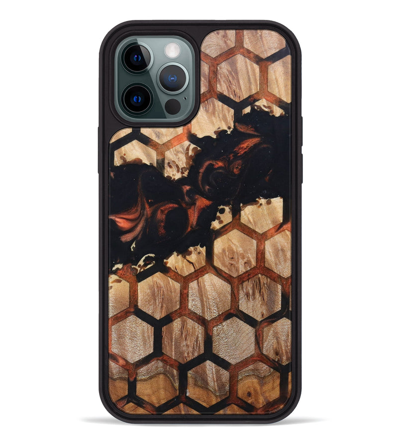 iPhone 12 Pro Wood+Resin Phone Case - Pat (Lava, 626055)