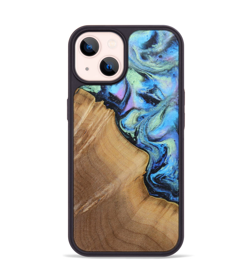 iPhone 14 Wood+Resin Phone Case - Jeanette (Aurora, 617707)