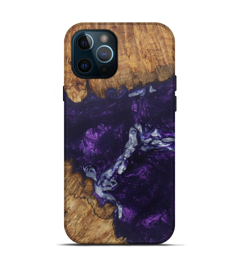 iPhone 12 Pro Wood+Resin Live Edge Phone Case - Juozas (Purple, 580681)