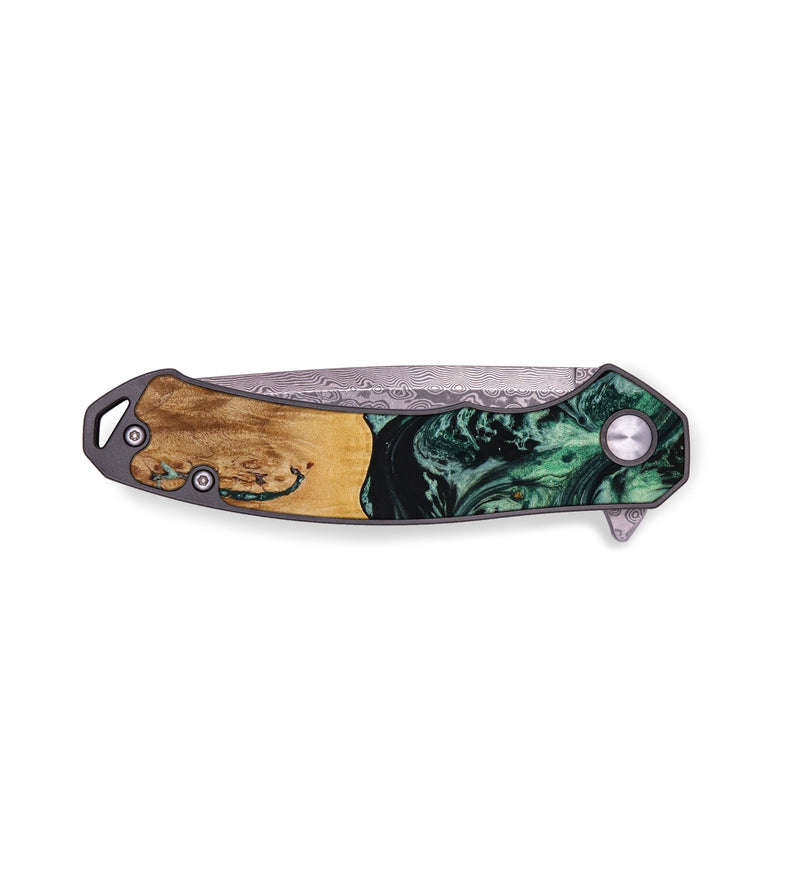 EDC Wood+Resin Pocket Knife - Nina (Green, 641893)