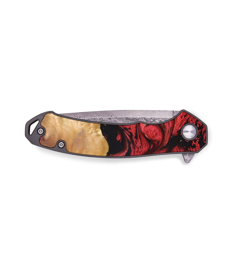 EDC Wood+Resin Pocket Knife - Muhammad (Red, 640011)