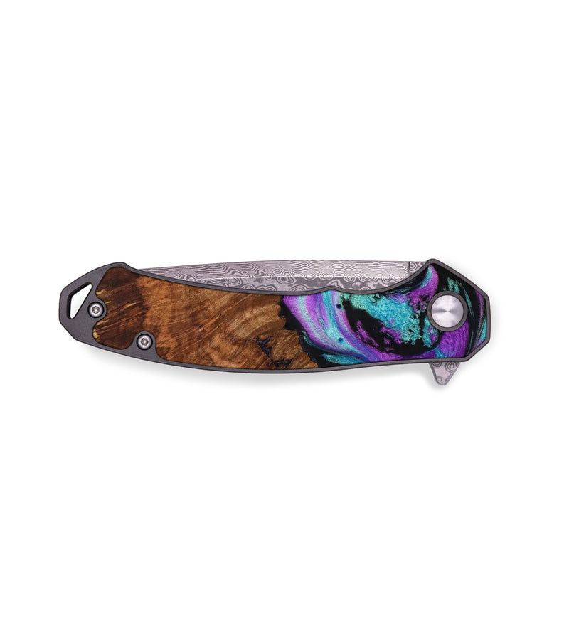 EDC Wood+Resin Pocket Knife - Madisyn (Purple, 642643)