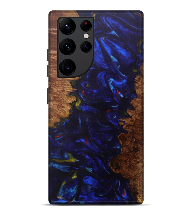 Galaxy S22 Ultra Wood+Resin Live Edge Phone Case - Shoshana (Dark Blue, 586289)