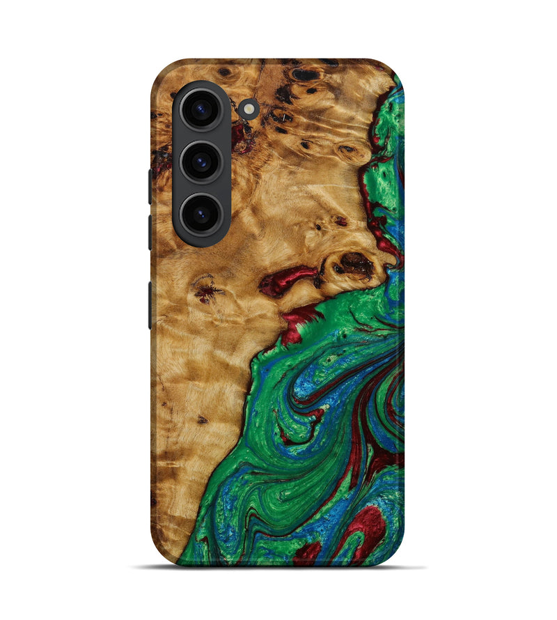 Galaxy S23 Wood+Resin Live Edge Phone Case - Inez (Green, 642674)
