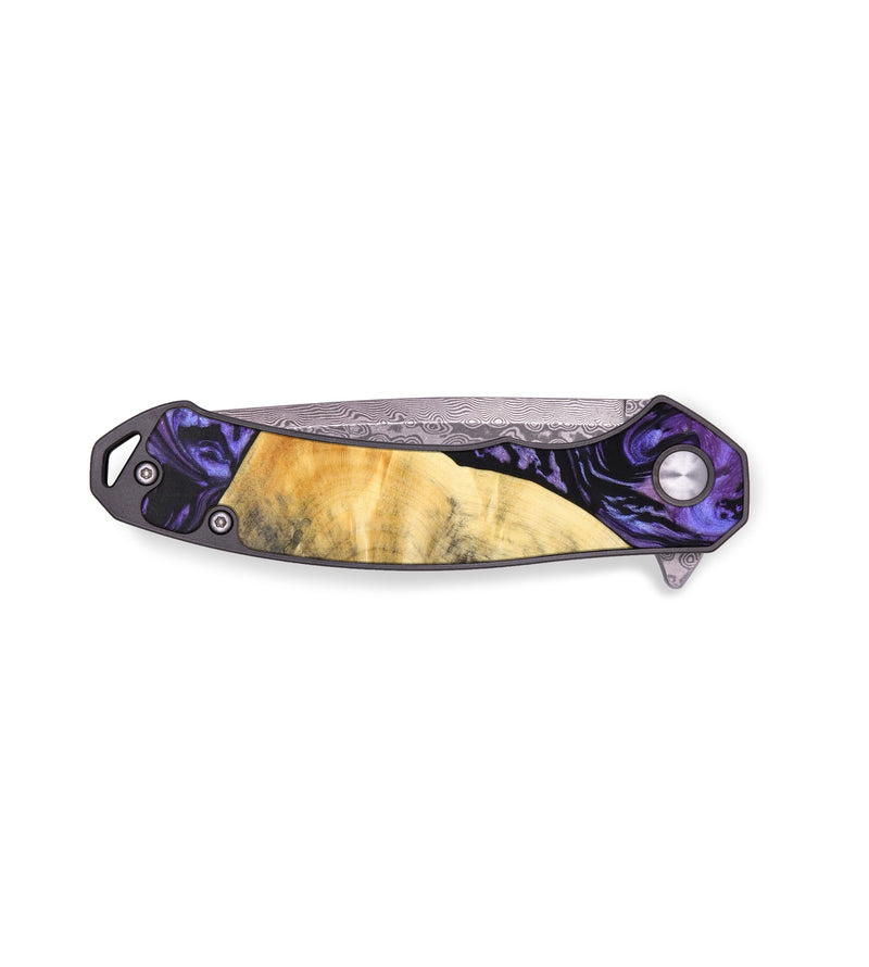 EDC Wood+Resin Pocket Knife - Frank (Purple, 636454)