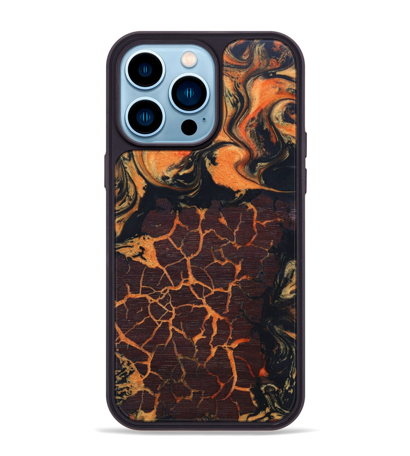 iPhone 14 Pro Max Wood+Resin Phone Case - Alanna (Lava, 627076)