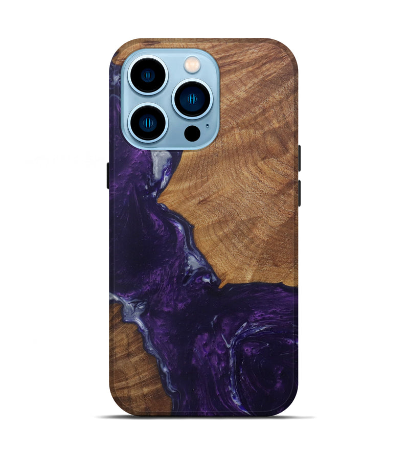 iPhone 14 Pro Wood+Resin Live Edge Phone Case - Maribel (Purple, 580673)