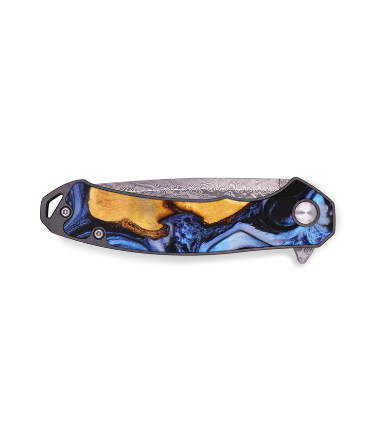 EDC Wood+Resin Pocket Knife - Desmond (Blue, 637069)