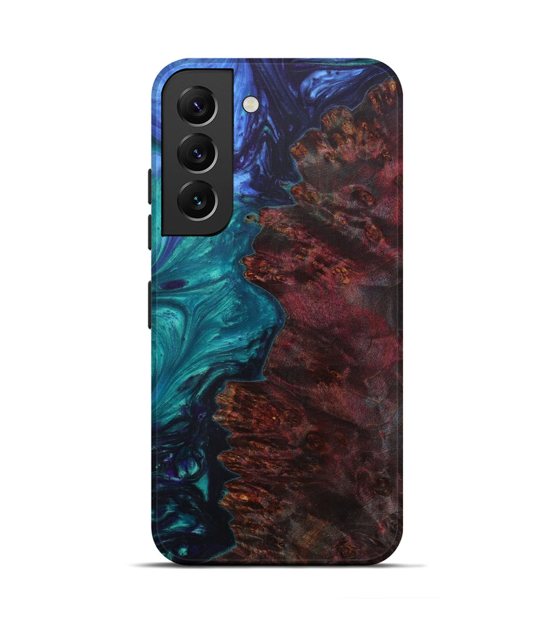 Galaxy S22 Wood+Resin Live Edge Phone Case - Florie (Light Blue, 582873)