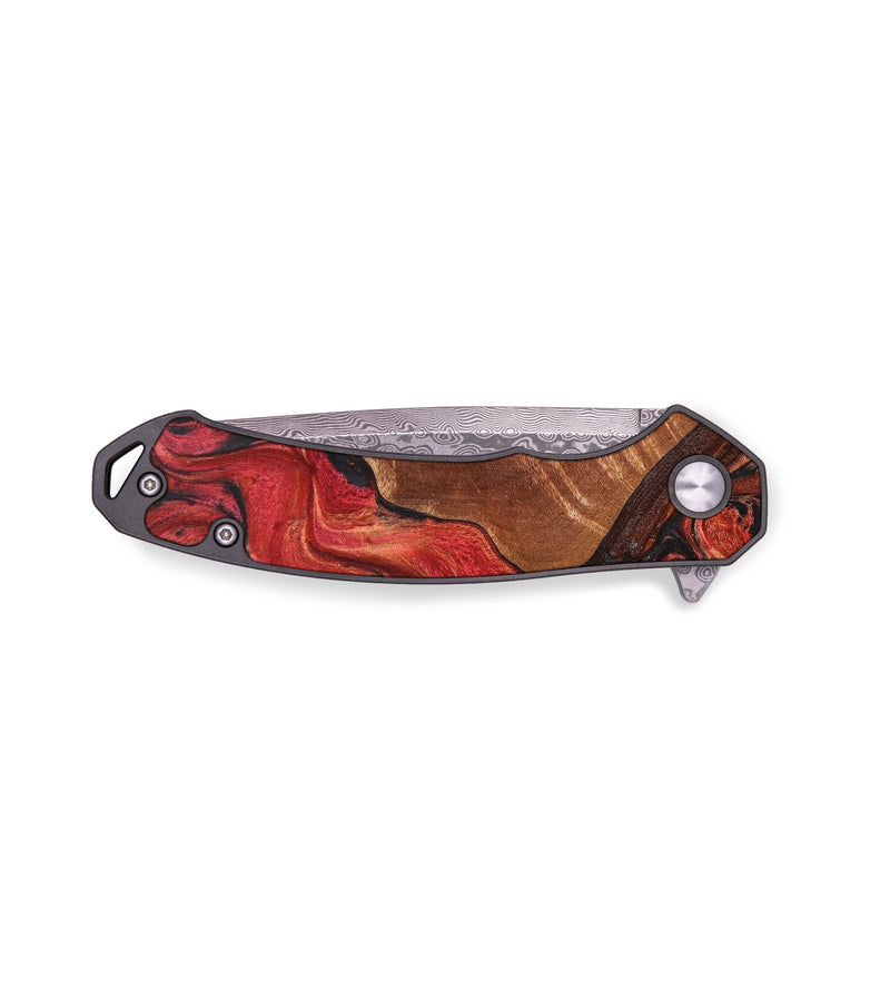 EDC Wood+Resin Pocket Knife - Shelby (Red, 636512)