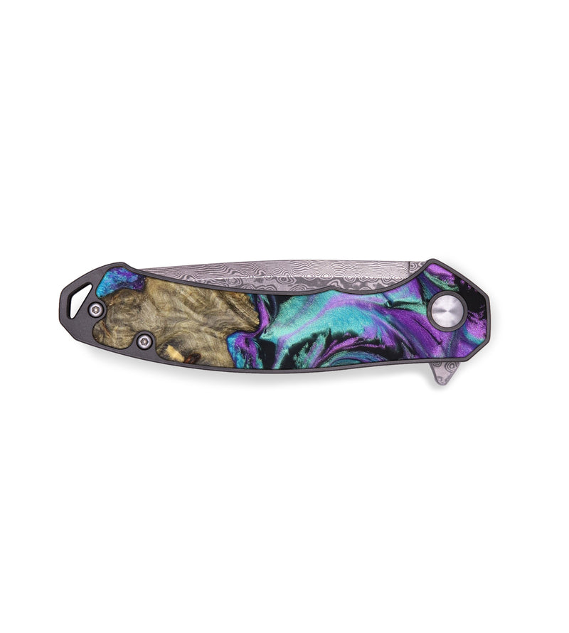 EDC Wood+Resin Pocket Knife - Darius (Purple, 640319)