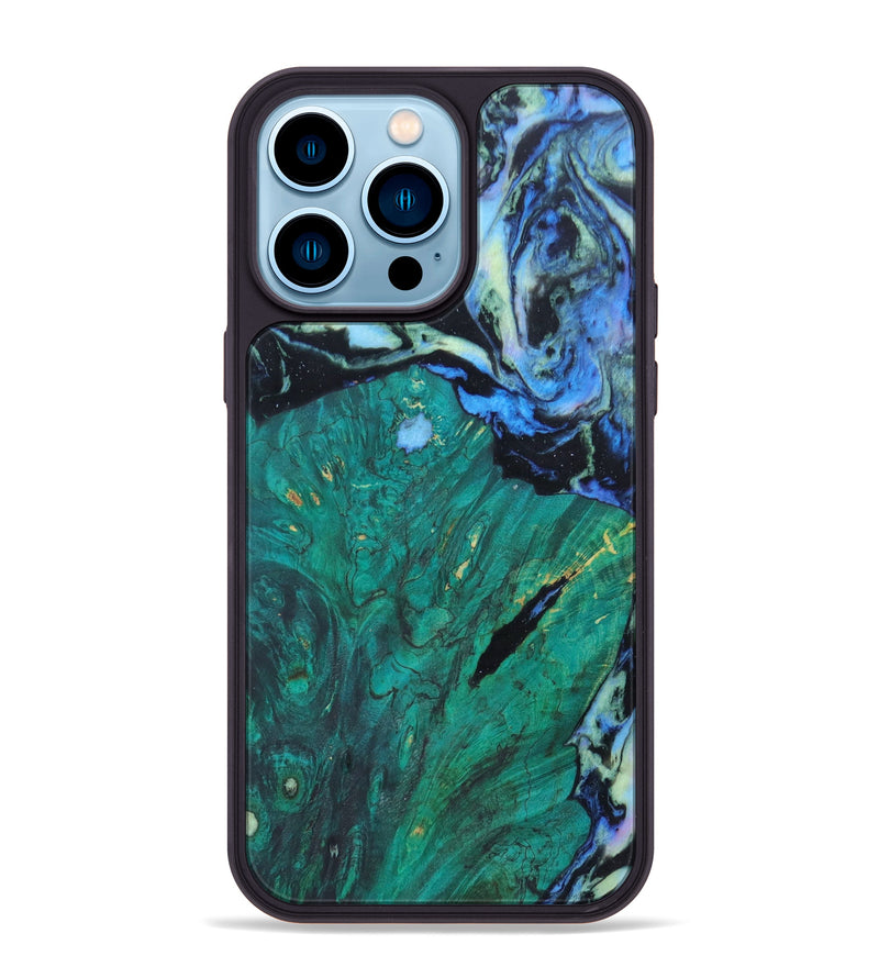iPhone 14 Pro Max Wood+Resin Phone Case - Gabriela (Aurora, 618572)