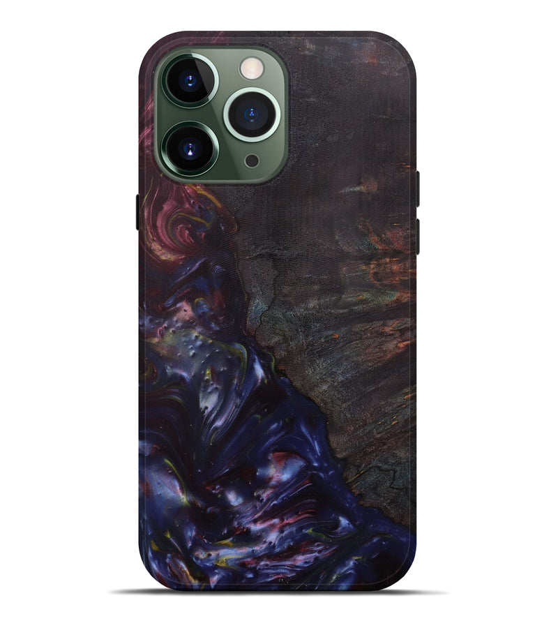 iPhone 13 Pro Max Wood+Resin Live Edge Phone Case - Benny (Dark Blue, 590034)