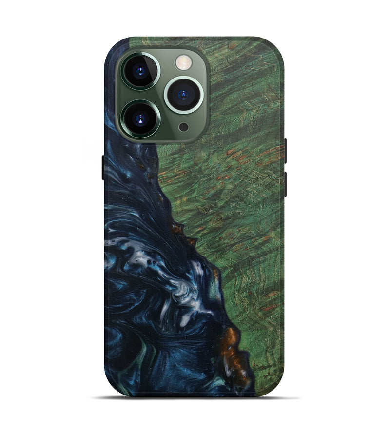 iPhone 13 Pro Wood+Resin Live Edge Phone Case - Patti (Dark Blue, 576760)