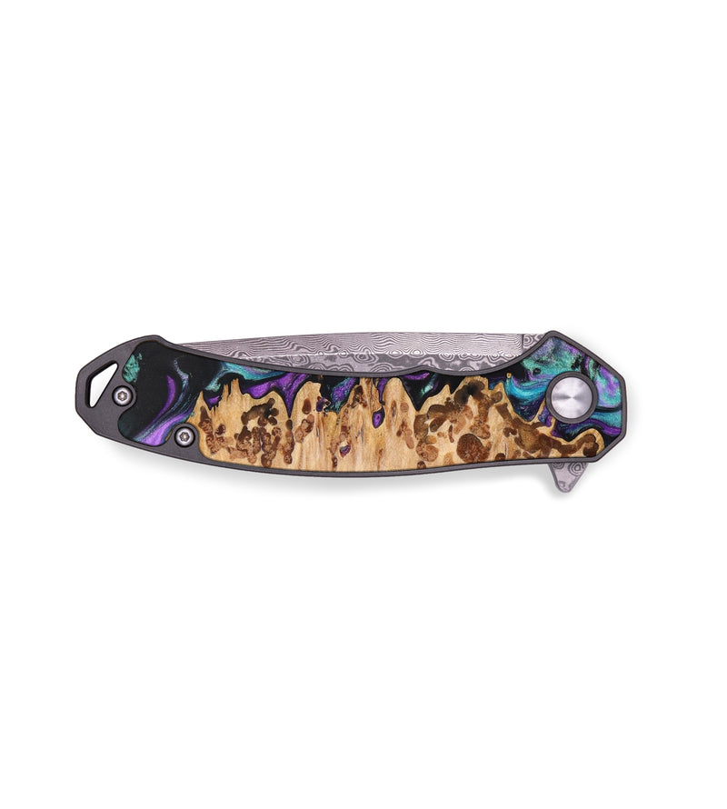 EDC Wood+Resin Pocket Knife - Lois (Purple, 640323)