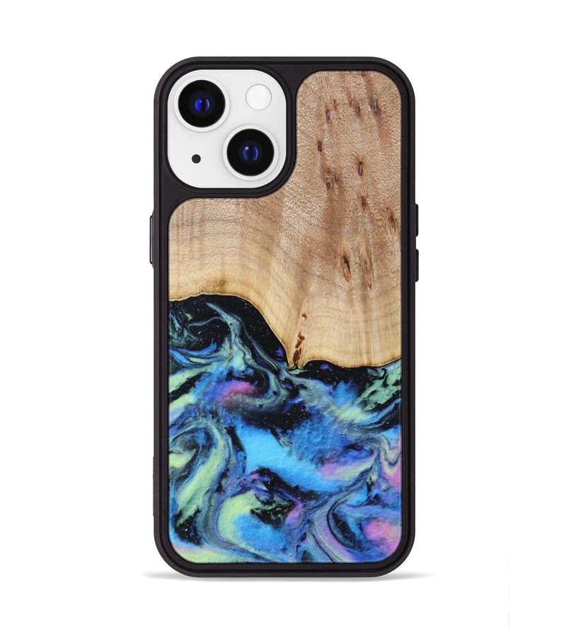iPhone 13 Wood+Resin Phone Case - Lilyann (Aurora, 617632)
