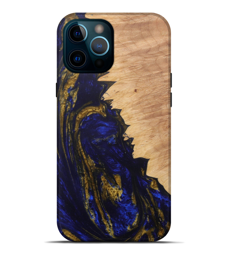 iPhone 12 Pro Max Wood+Resin Live Edge Phone Case - Franza (Dark Blue, 576757)