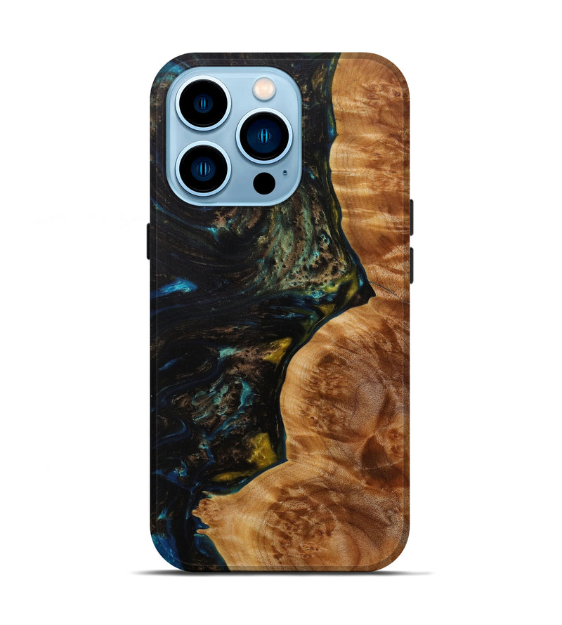iPhone 14 Pro Wood+Resin Live Edge Phone Case - Radford (Metallic, 590033)