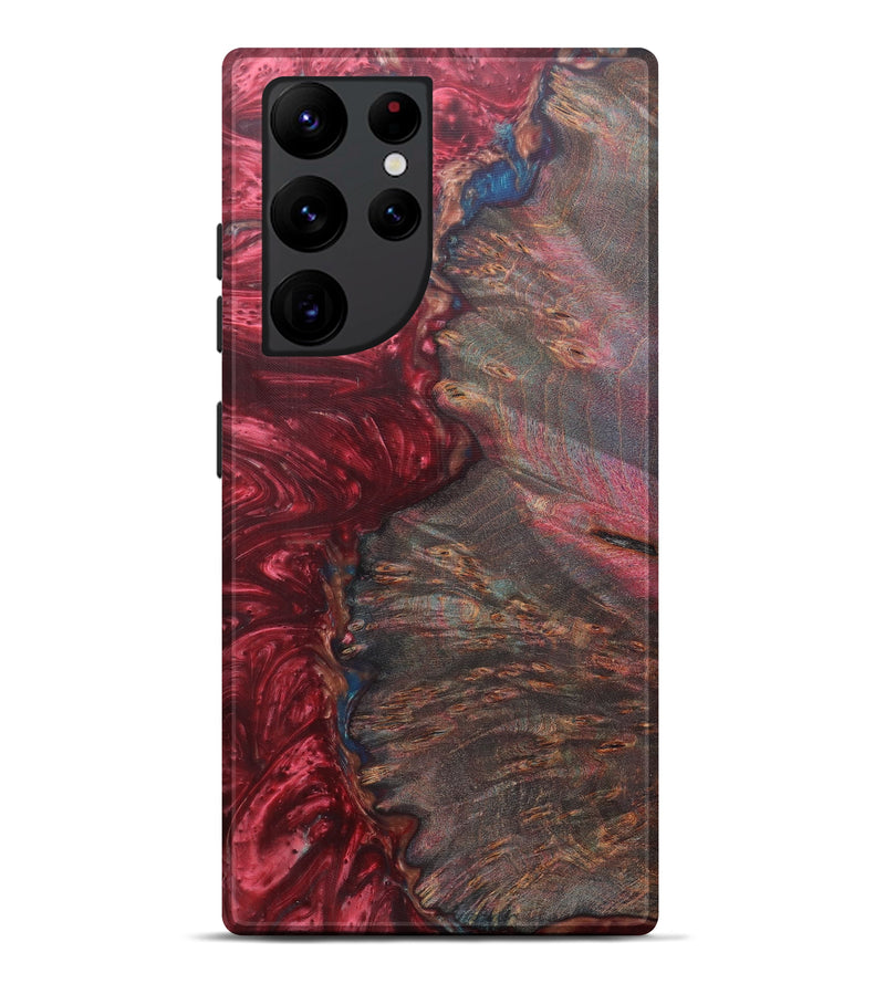 Galaxy S22 Ultra Wood+Resin Live Edge Phone Case - Vallipuram (Dark Red, 588690)