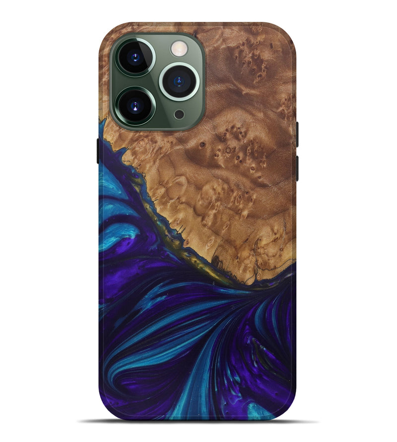 iPhone 13 Pro Max Wood+Resin Live Edge Phone Case - Franza (Purple, 580687)