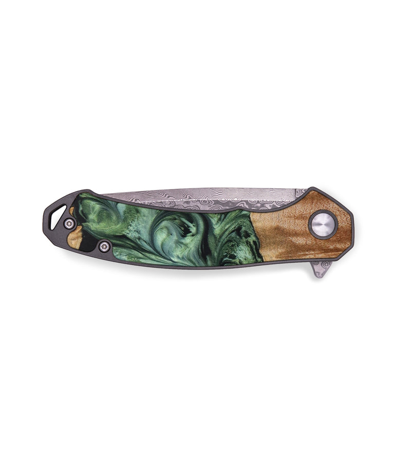 EDC Wood+Resin Pocket Knife - Atticus (Green, 643117)