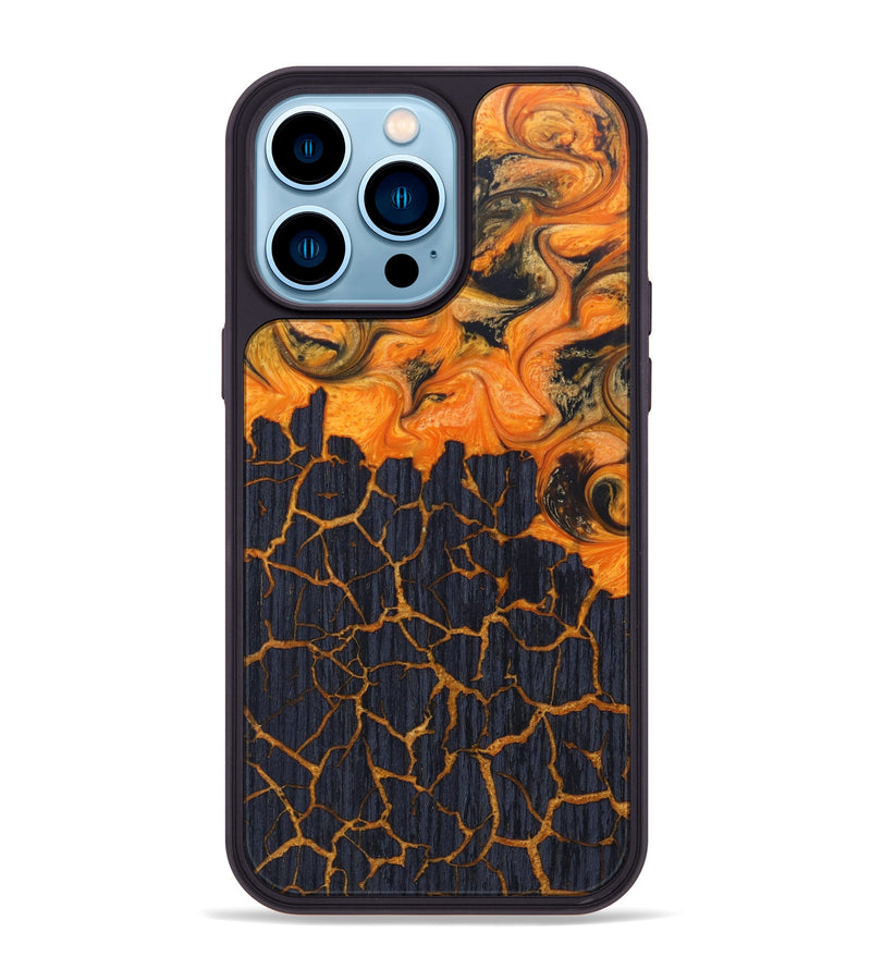 iPhone 14 Pro Max Wood+Resin Phone Case - Dulce (Lava, 624916)