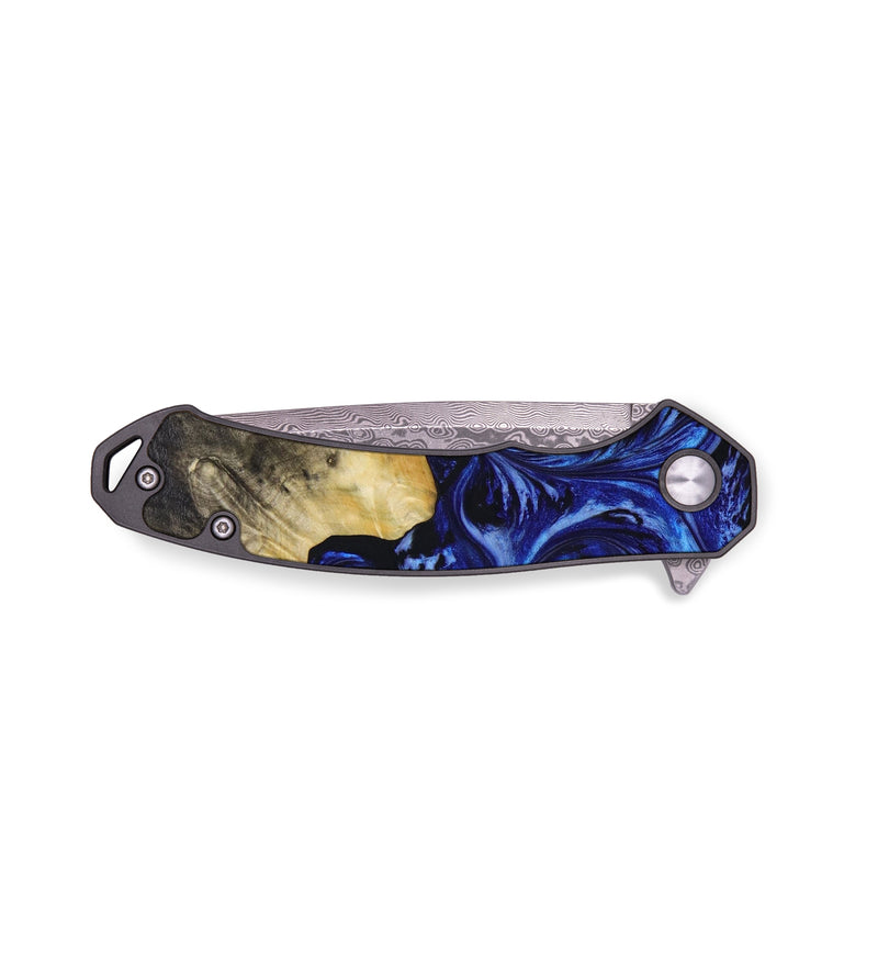 EDC Wood+Resin Pocket Knife - Raelynn (Blue, 643020)